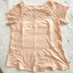 SALE! Anthropologie lace pink top, size S